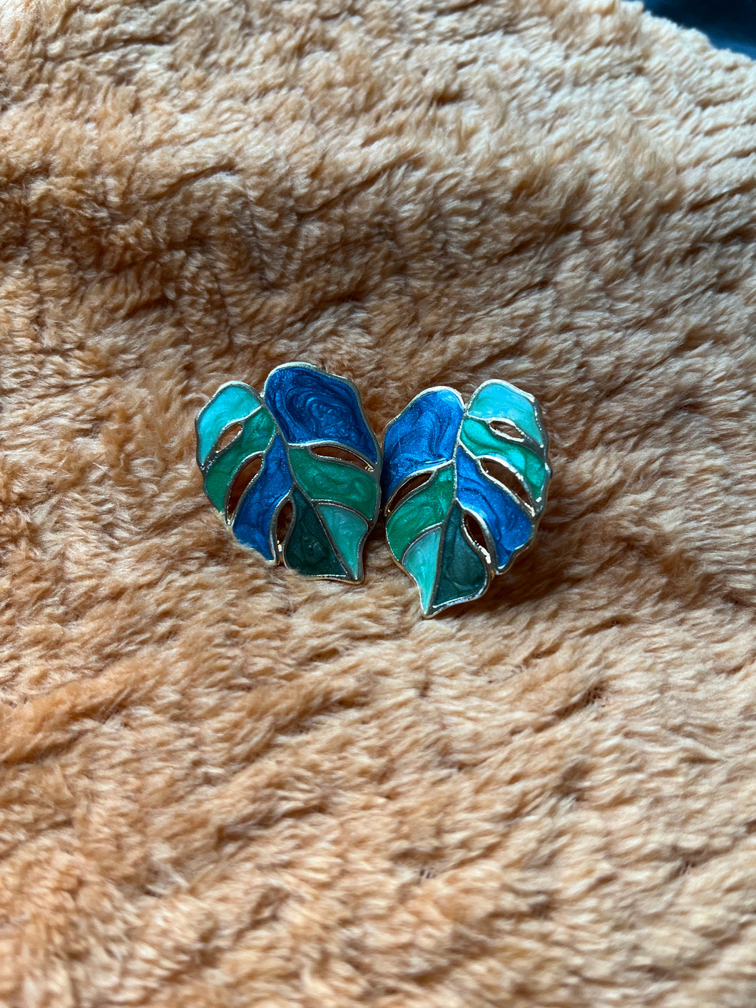 Monstera Leaf Stud Earrings